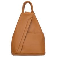 VERA PELLE plecak damski skórzany elegancki trójkątny V509 camel