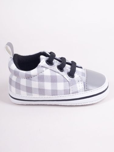 Buciki niemowlęce niechodki gumki w kratkę szare 0-6 miesięcy YOCLUB na Arena.pl