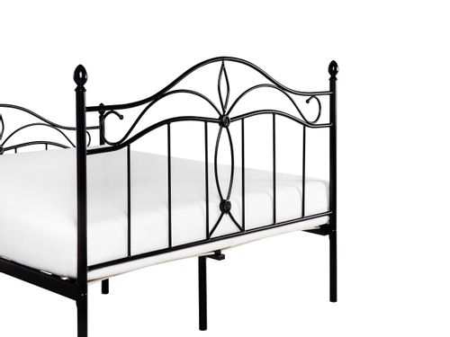 Łóżko metalowe 140 x 200 cm czarne ANTLIA na Arena.pl