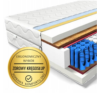 MATERAC Komfort Max 80x190 KOKOS, SPRĘŻYNY KIESZENIOWE 22cm