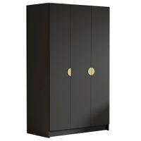 Szafa CAMON 150 cm-pojemna garderoba-CZARNY+ZŁOTY