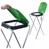 STOJAK NA WORKI DO SEGREGACJI ŚMIECI STELAŻ KOSZ 1 STANOWISKA NA ŚMIECI