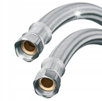 WĘŻYK WĄŻ PRZYŁĄCZENIOWY STALOWY GW 3/4"x 3/4" GZ 60cm PRZELOT 15mm OPLOT