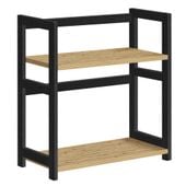 Półka kuchenna 2 poziomy dąb artisan czarna na przyprawy organizer