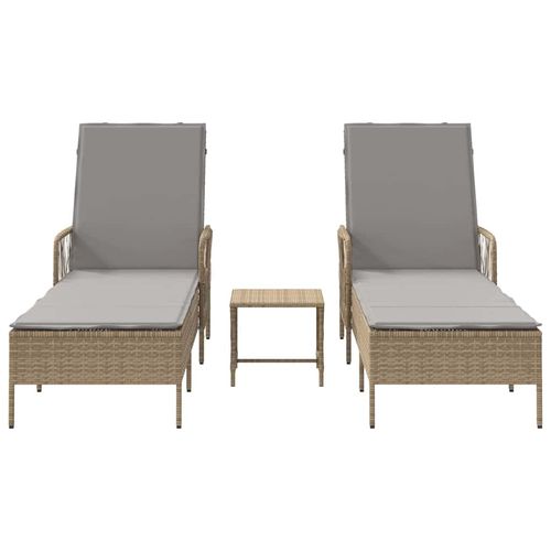 Leżak z poduszką 2-osoba 2 pcs Beżowy 35 x 35 x 32cm polirattan na Arena.pl