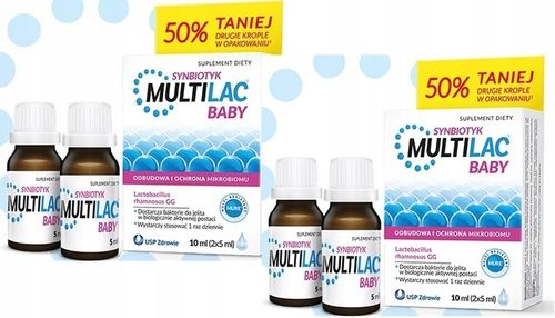 Krople Multilac Baby Synbiotyk 2x5 ml Probiotyk DUOPACK na Arena.pl