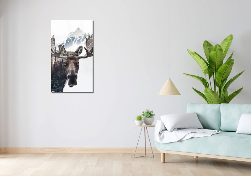 Obraz 50x90cm Łoś Duch Lasu zdjęcie 2