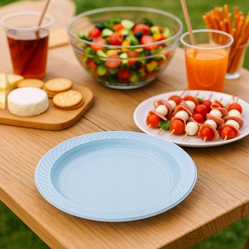 TALERZE TACKI PLASTIKOWE OBIADOWE BIAŁE 22 cm 100 sztuk na Arena.pl