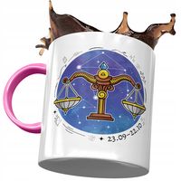 Kubek Różowy Waga Znaki Zodiaku Horoskop Z Nadrukiem Ze Zdjęciem