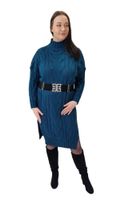 Sukienka Półgolf MIDI Morska UNI