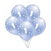 balon nadruk "1" błękitny b156 (zestaw 5 szt.)