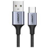 kabel usb do usb-c qc3.0 ugreen us288 0,25m z aluminiową wtyczką (czarny)