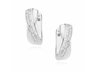 Eleganckie rodowane srebrne kolczyki z cyrkoniami srebro 925 Z1441E