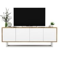 Komoda RTV, loft, NORD, 150x35x53 cm, dąb wotan, biel, mat | TYLETEGOTU