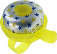 Dzwonek rowerowy typu ring ring gwiazdki żółty klasyczny LXD zx25