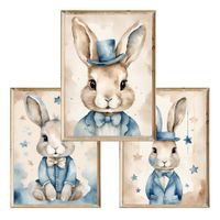 Zestaw trzech plakatów dla dzieci Blue Bunny