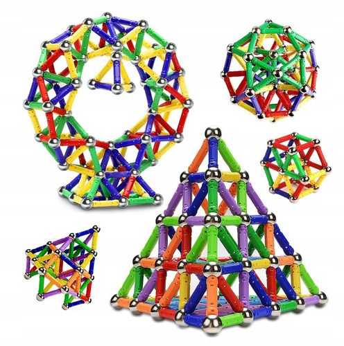 KLOCKI MAGNETYCZNE UKŁADANKA KONSTRUKCYJNE 250 SZT na Arena.pl