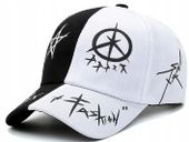 Czapka z daszkiem Graffiti BEJSBOLÓWKA hip hop  KR32_Czarnobiały