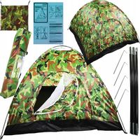 OGROMNY POLSKI NAMIOT TURYSTYCZNY 4-OSOBOWY 200X200X115CM 11W1 OBÓZ KEMPING