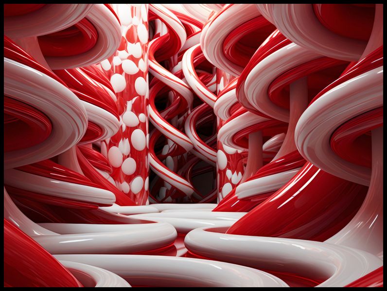 Plakat 100x75cm Czerwone Wiry zdjęcie 2