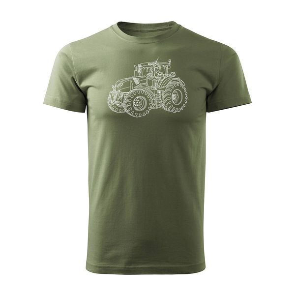 Koszulka z traktorem Claas dla rolnika męska khaki REGULAR XL zdjęcie 1