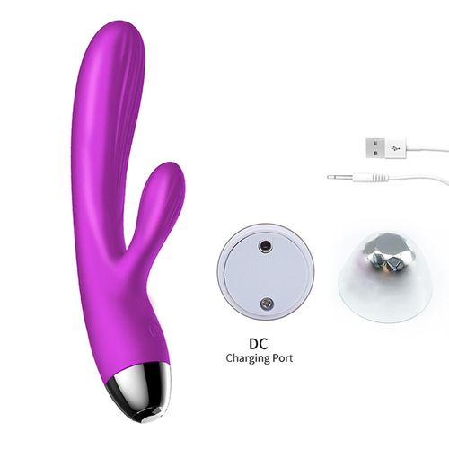 Wibrator-Silicone Vibrator and Pulsator Purple USB 7+7 Function / Heating na Arena.pl