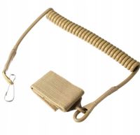 Retraktor Smycz Taktyczna DESERT Zabezpieczenie do Broni Latarki Kluczy ASG