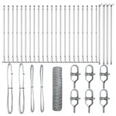 Ogrodzenie z słupkami Srebrny 0,5 x 50 m Stal pokryta PCV