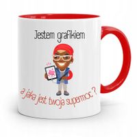 Kubek Czerwony Dla Grafika Jestem Grafikiem Z Nadrukiem Ze Zdjęciem
