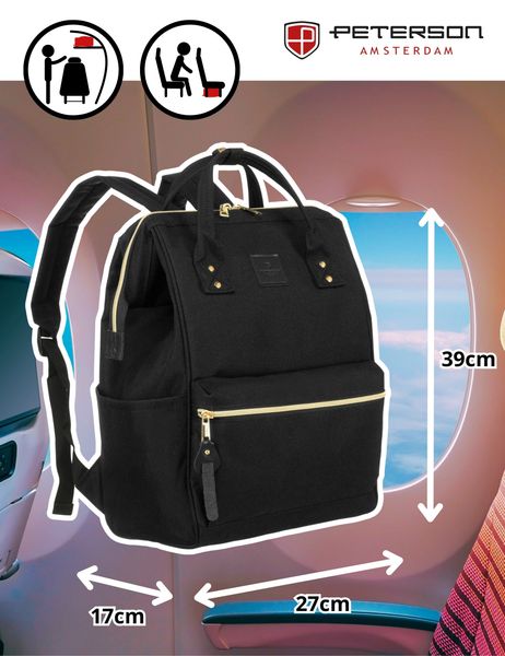 plecak materiałowy ptn alfa-5983 black zdjęcie 4