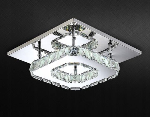 Lampa METEOR I kryształ LED panel plafon Kinkiet kwadrat12W Wobako 6000K na Arena.pl