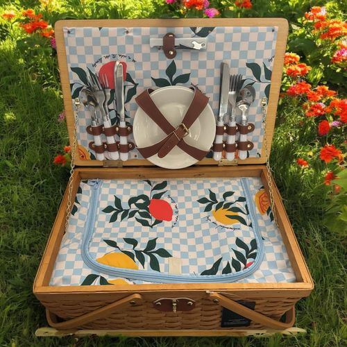 KOSZ PIKNIKOWY z WIKLINY NA PIKNIK 4os TERMOTORBA STOLIK na PREZENT ŚWIĘTA na Arena.pl