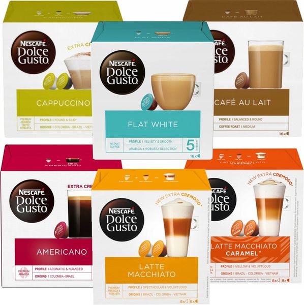 Kapsułki Nescafe Dolce Gusto SUPER ZESTAW 6 x 16 zdjęcie 1