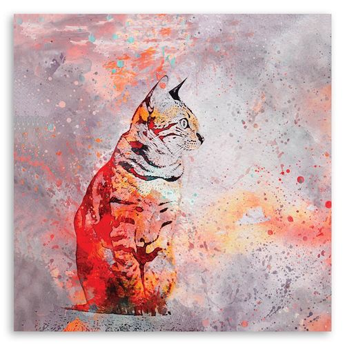 Obraz na płótnie – Canvas, Abstrakcyjny kot 60x60 na Arena.pl
