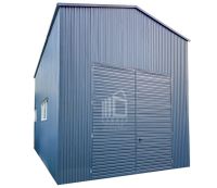 Hala Garaż Blaszany 5x10m Brama Dwuskrzydłowa Antracyt Dach ID605