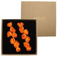 Kolczyki pomarańczowe złote kwiaty ROBIONE prezent KOKONET 6-0026