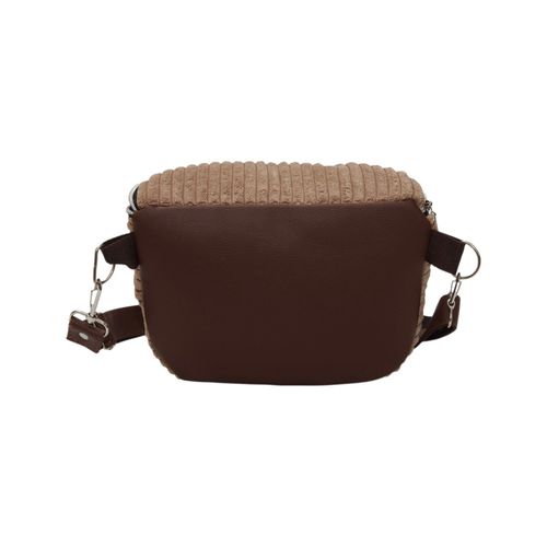 Torebka-Nerka z Brązowej Ekoskóry i Jasnobrązowego Sztruksu – Handmade na Arena.pl