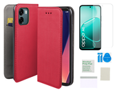Etui z klapką do OPPO A6 4G/5G / A6X 4G/5G / A6S 4G/5G czerwony + folia TPU
