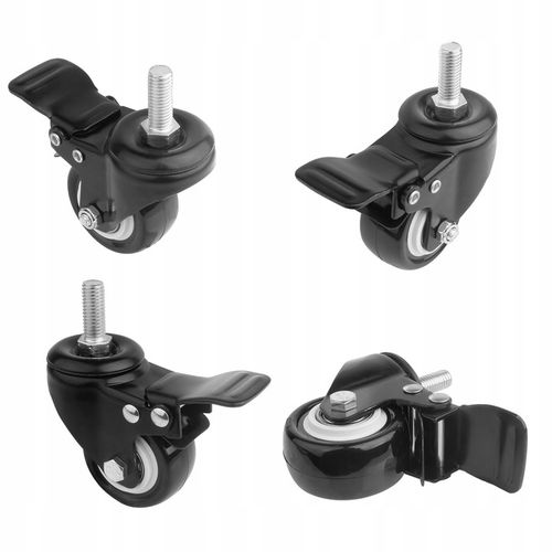 ZESTAW JEZDNY KÓŁKA OBROTOWE 50mm KOŁA MEBLOWE ŚRUBA M8 4szt Z na Arena.pl