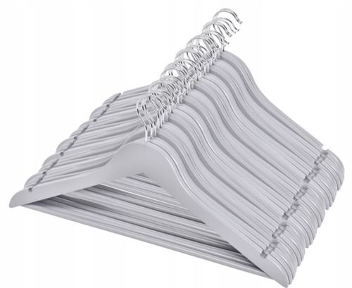 Wieszak do szafy RONDO komplet 100 szt szary drewno na Arena.pl