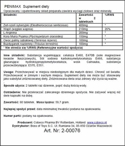 tabletki penimax lavetra cobeco 60 szt na Arena.pl