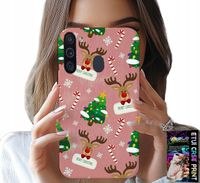 ETUI DO SAMSUNG GALAXY A21 - ŚWIĄTECZNE RENIFERY CHOINKI LASKA WZORY