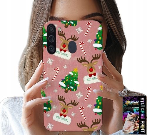 ETUI DO SAMSUNG GALAXY A21 - ŚWIĄTECZNE RENIFERY CHOINKI LASKA WZORY na Arena.pl