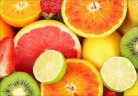Fototapeta owoce kiwi pomarańcze grejfrut 260x200