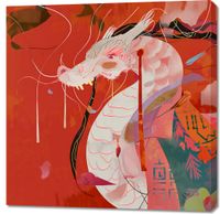 Obraz 90x90cm Orientacyjny Smok