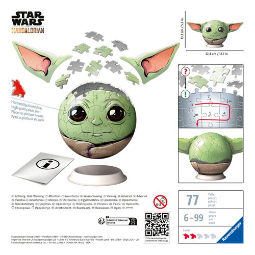 Puzzle 72 3D Grogu Kula Star Wars Ravensburger na Arena.pl