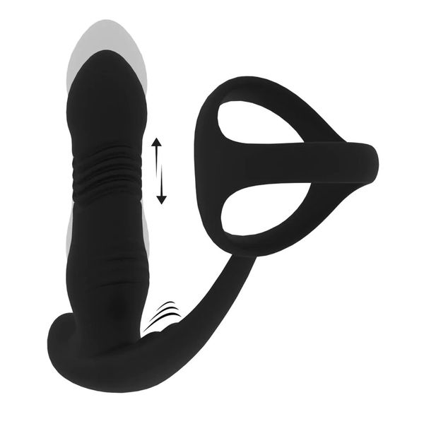 Vibrating And Thrusting Silicone Prostate Massager With Tri O Cockring zdjęcie 1
