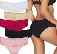 majtki figi damskie bawełniane koronkowe 5-pak