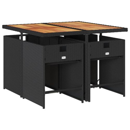 5-cz. zestaw mebli ogrodowych z poduszkami, czarny, polirattan na Arena.pl