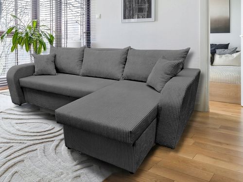 Narożnik rozkładany z funkcją spania - PALERMO sztruks, 2 pojemniki na Arena.pl